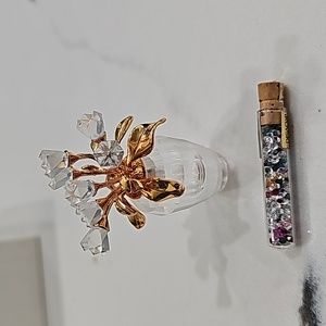 Swarovski crystal roses in vase